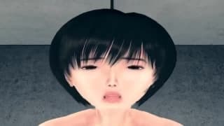 A hentai slut locks her lips around this dick