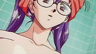 Blonde hentai anime girl masturbating