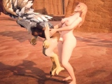 Brunette cums to hentai