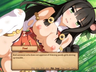 Brunette cums to hentai