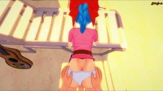 Bulma gets POV fucked on turtle island. Dragonball Hentai.