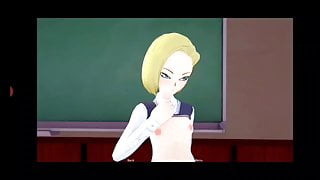 Cute fun with dragon ball girl android 18