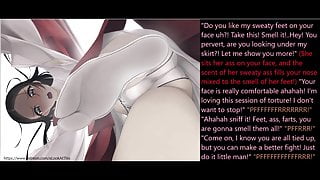 Hentai Facesitting Farting Feet Femdom (Captions)