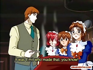 Hentai maid gangbanged by her masters