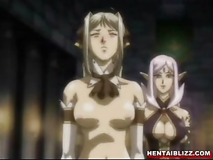 Hentai slave sucking cock and swallowing cum