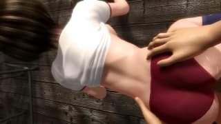 Hentai, this young brunette loves cum all over