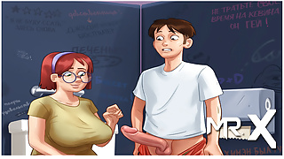 SummertimeSaga – Jerking Off In School Toilet Stall With Girl