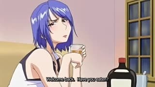 Young hentai with purple hair gets fucked