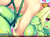 Brunette cums to hentai